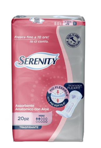 SERENITY ASSORBENTE ANATOMICO CON ALOE FLEXIT MINI 20 PEZZI - Farmacia-flash.it