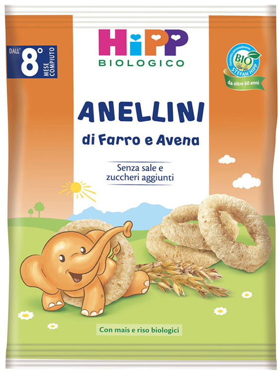 HIPP BIO ANELLINI FARRO AVENA 30 G - Farmacia-flash.it