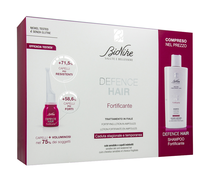 DEFENCE HAIR BIPACK RIDENSIFICANTE 21 FIALE 6 ML + SHAMPOO 200 ML - Farmacia-flash.it