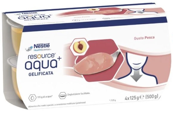 RESOURCE AQUA ACQUA GELIFICATA+PEACH CUP 6 4X125 G - Farmacia-flash.it