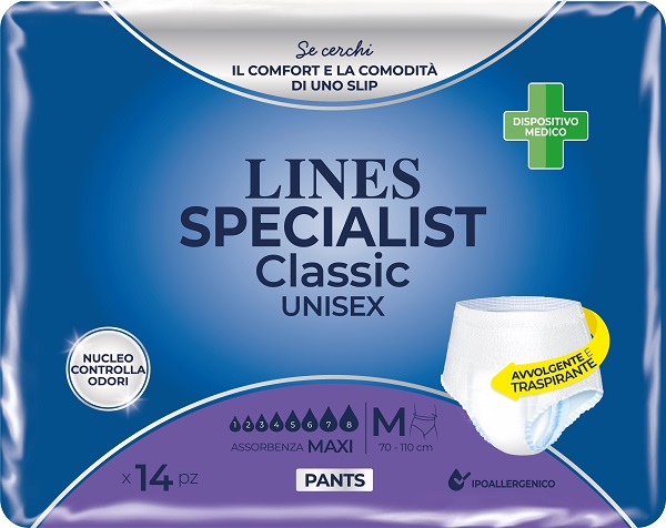 PANNOLONE A MUTANDA LINES SPECIALIST CLASSIC PANTS MAXI M 14 PEZZI - Farmacia-flash.it