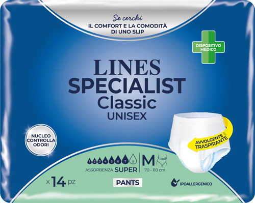 PANNOLONE A MUTANDA LINES SPECIALIST CLASSIC PANTS SUPER M 14 PEZZI - Farmacia-flash.it
