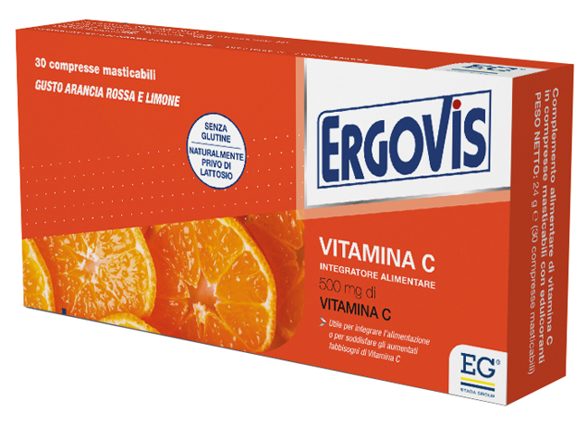 ERGOVIS VITAMINA C 500MG 30 COMPRESSE MASTICABILI - Farmacia-flash.it