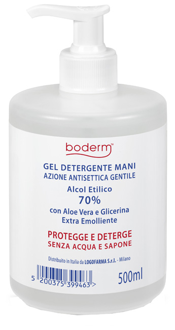 BODERM HAND CLEANSING GEL 70% 500 ML CON DISPENSER - Farmacia-flash.it