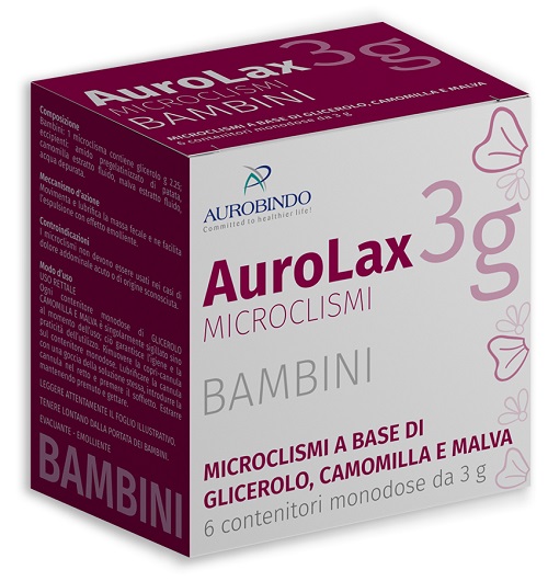 MICROCLISMI PER BAMBINI AUROLAX 6 CONTENITORI 3 G - Farmacia-flash.it