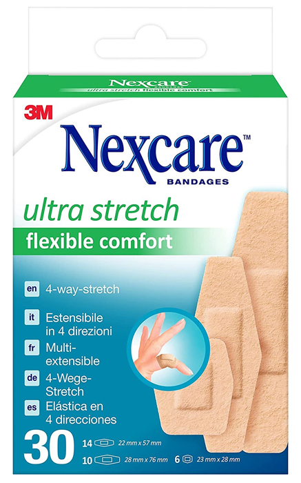 CEROTTO PREPARATO NEXCARE COMFORT 360 GRADI N1130ASD04 ASSORTITI 3 MISURE 14 CEROTTI 22X57MM + 6 CEROTTI 23X28MM + 10 CEROTTI 28X76MM - Farmacia-flash.it