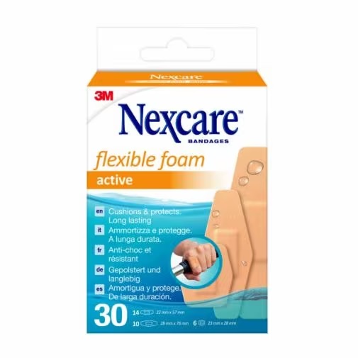 CEROTTO PREPARATO NEXCARE ACTIVE 360 GRADI N1030ASD04 ASSORTITI 3 MISURE 6 CEROTTI 23X28MM + 14 CEROTTI 22X57MM + 10 CEROTTI 28X76MM - Farmacia-flash.it