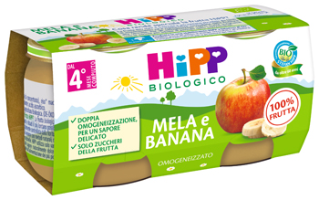 HIPP BIO OMOGENEIZZATO MELA/BANANA 2X80 G - Farmacia-flash.it