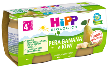 HIPP BIO OMOGENEIZZATO KIWI/BANANA/PERA 2X80 G - Farmacia-flash.it