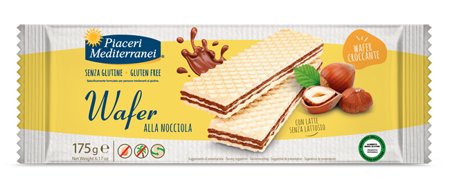 PIACERI MEDITERRANEI WAFER NOCCIOLA 175 G - Farmacia-flash.it