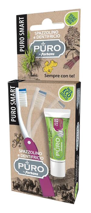 PURO SMART SPAZZOLINO + DENTIFRICIO PURO ALOE 12 ML - Farmacia-flash.it