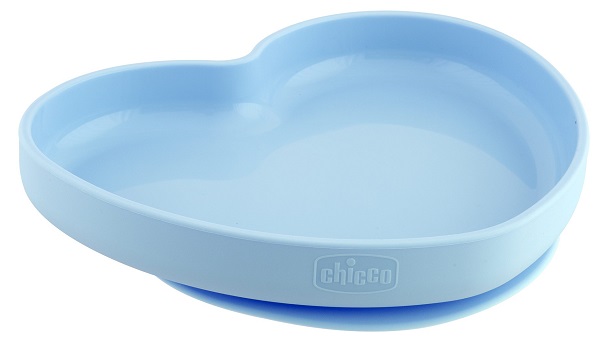 CHICCO PIATTO CUORE VENTOSA SILICONE BLU - Farmacia-flash.it