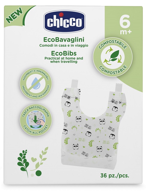 CHICCO BAVAGLINI MONOUSO COMPOSTABILI 36 PEZZI - Farmacia-flash.it