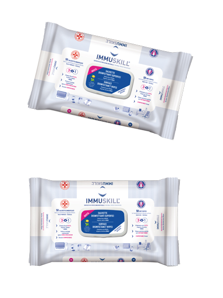 IMMUSKILL SALVIETTE DISINFETTANTI SUPERFICI 50 PEZZI - Farmacia-flash.it