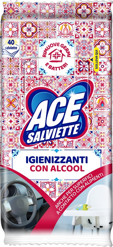 ACE SALVIETTE IGIENIZZANTI ALCOOL 40 PEZZI - Farmacia-flash.it