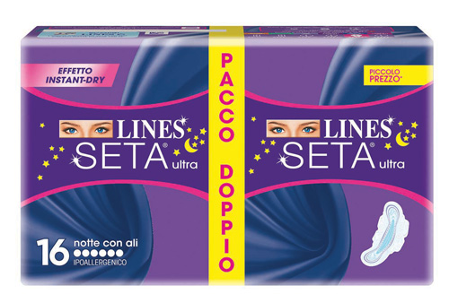 LINES SETA ULTRA ASSORBENTE NOTTE 16 PEZZI - Farmacia-flash.it