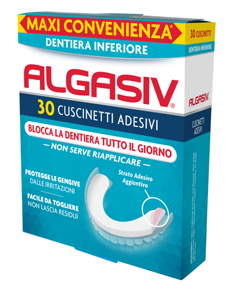 ALGASIV ADESIVO PER PROTESI DENTARIA INFERIORE 30 PEZZI - Farmacia-flash.it