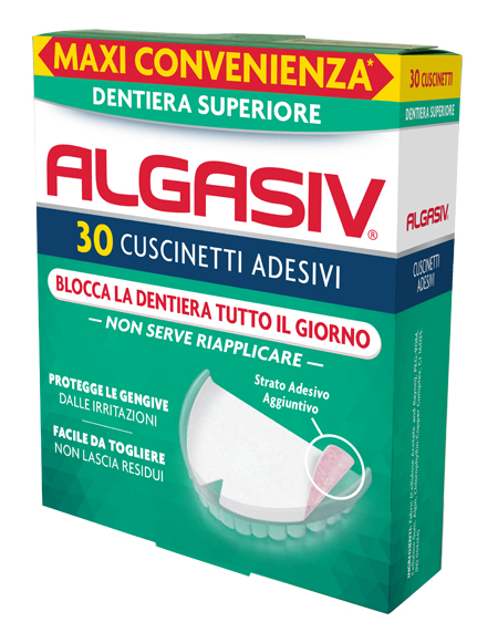 ALGASIV ADESIVO PER PROTESI DENTARIA SUPERIORE 30 PEZZI - Farmacia-flash.it