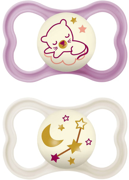 MAM AIR NIGHT SUCCHIETTO 16+ MESI SILICONE DOPPIO FEMMINA - Farmacia-flash.it
