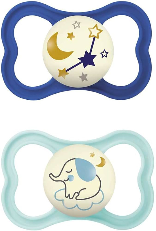 MAM AIR NIGHT SUCCHIETTO 16+ MESI SILICONE DOPPIO MASCHIO - Farmacia-flash.it