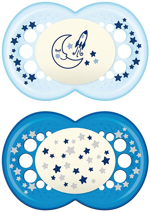 MAM NIGHT SUCCHIETTO 6+ MESI SILICONE DOPPIO MASCHIO - Farmacia-flash.it