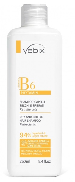 VEBIX PHYTAMIN B6 SHAMPOO CAPELLI SECCHI SFIBRATI RISTRUTTURANTE 250 ML - Farmacia-flash.it