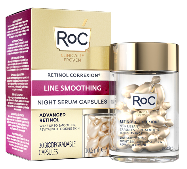 ROC RETINOL CORREXION LINE SMOOTHING SIERO VISO NOTTE 30 CAPSULE - Farmacia-flash.it