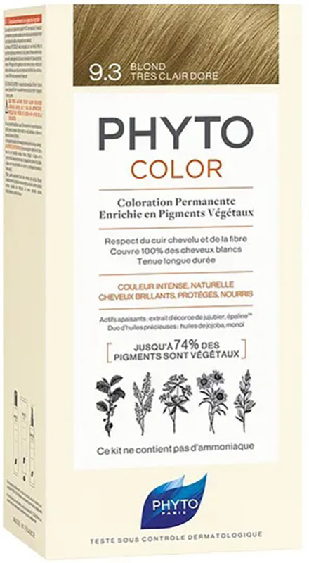 PHYTOCOLOR 9,3 BIONDO CHIARISSIMO DORATO LATTE 50 ML + CREMA 50 ML + MASCHERA 12 ML - Farmacia-flash.it