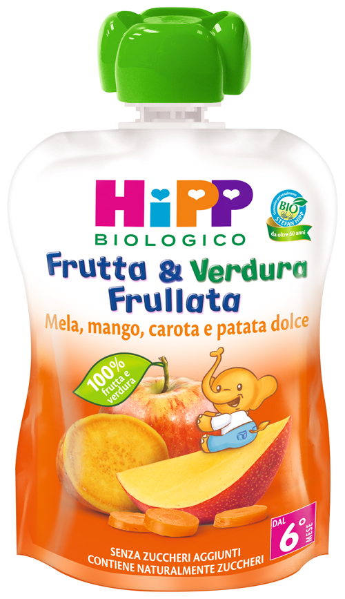 HIPP BIO FRUTTA & VERDURA MELA MANGO CAROTA PATATA DOLCE 90 G - Farmacia-flash.it