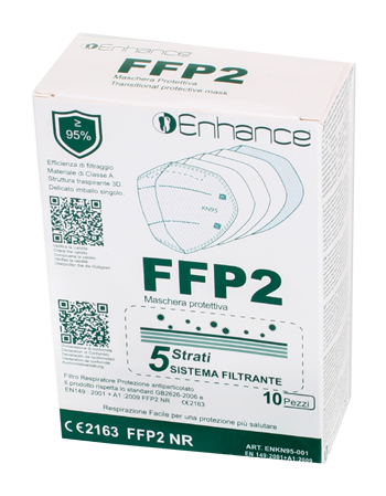 ENHANCE MASCHERA PROTETTIVA FFP2 5 STRATI 10 PEZZI - Farmacia-flash.it