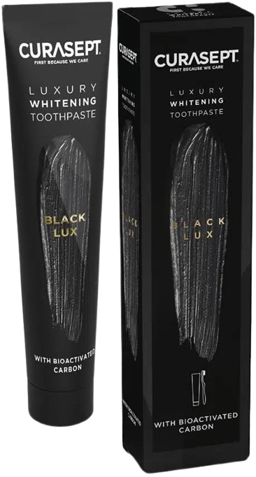 CURASEPT BLACK LUXURY WHITENING DENTIFRICIO 75 ML - Farmacia-flash.it