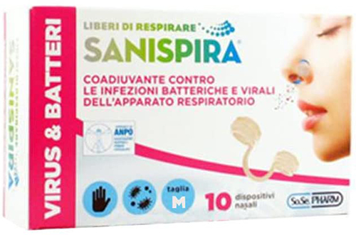 SANISPIRA VISUR & BATTERI FILTRO NASALE MEDIUM 10 PEZZI - Farmacia-flash.it