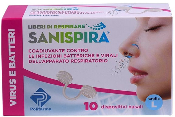 SANISPIRA VISUR & BATTERI FILTRO NASALE LARGE 10 PEZZI - Farmacia-flash.it
