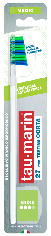 TAUMARIN PROFESSIONAL SPAZZOLINO 27 MEDIO TESTINA CORTA PROTEZIONE ANTIBATTERICA - Farmacia-flash.it