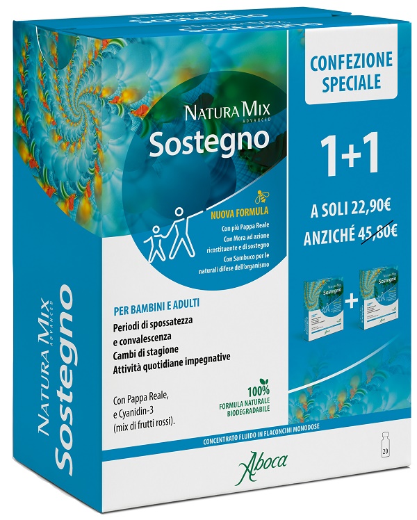 NATURA MIX ADVANCED SOSTEGNO 10 FLACONCINI + 10 FLACONCINI CONFEZIONE SPECIALE - Farmacia-flash.it