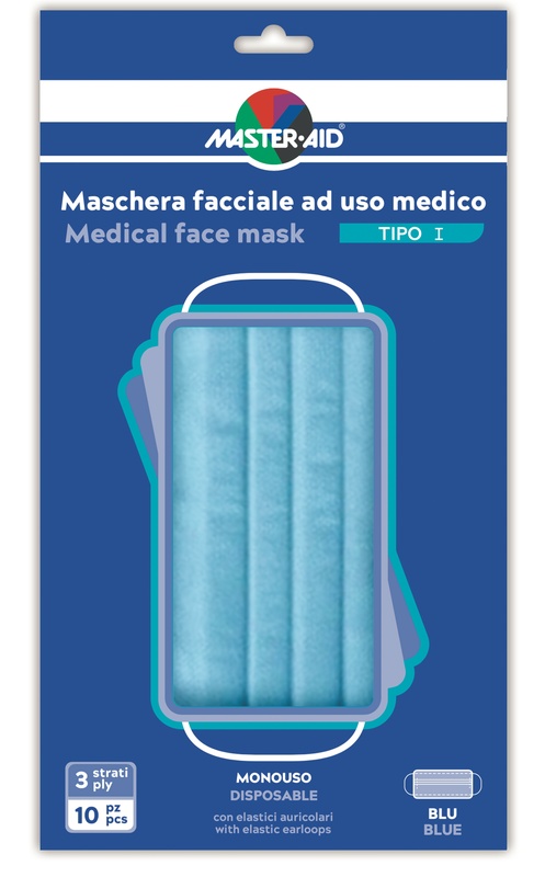 MASTER AID MASCHERINA CHIRURGICA TIPO I MONOUSO 10 PEZZI - Farmacia-flash.it