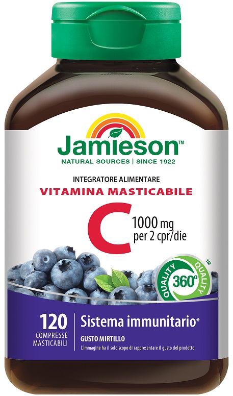 JAMIESON VITAMINA C 1000 MIRTILLO 120 COMPRESSE MASTICABILI - Farmacia-flash.it