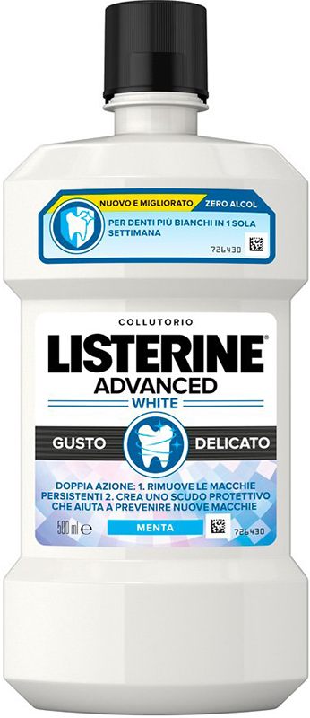 LISTERINE ADVANCED WHITE 500 ML GUSTO DELICATO - Farmacia-flash.it