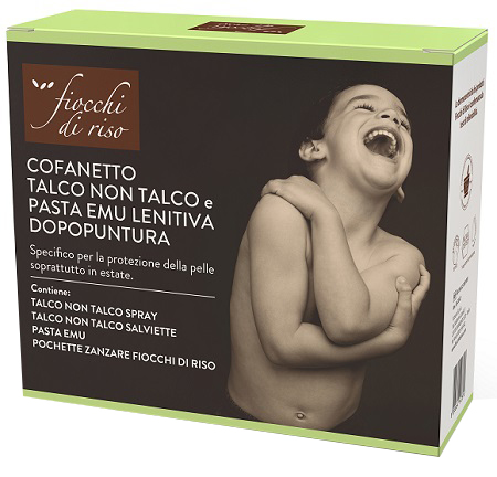 FIOCCHI DI RISO COFANETTO ZANZARE TALCO + PASTA EMU + TALCO NON TALCO SALVIETTE - Farmacia-flash.it