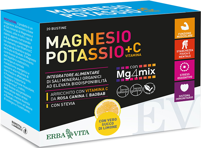 MAGNESIO E POTASSIO +VIT C LIMONE 20 BUSTINE - Farmacia-flash.it