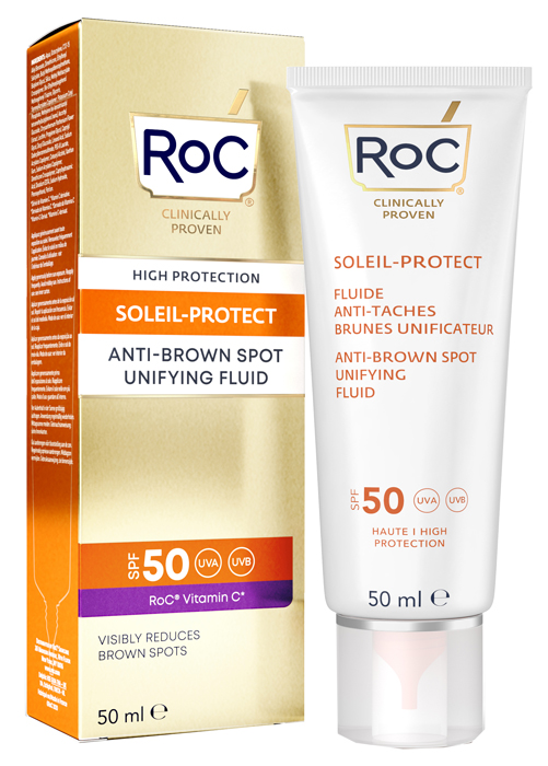 ROC FLUIDO SOLARE VISO SPF 50+ ANTIMACCHIE BRUNE  50 ML - Farmacia-flash.it