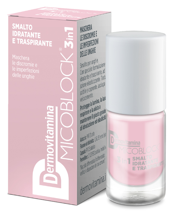DERMOVITAMINA MICOBLOCK 3IN1 SMALTO IDRATANTE E TRASPIRANTE ROSA CHIARO 5 ML - Farmacia-flash.it