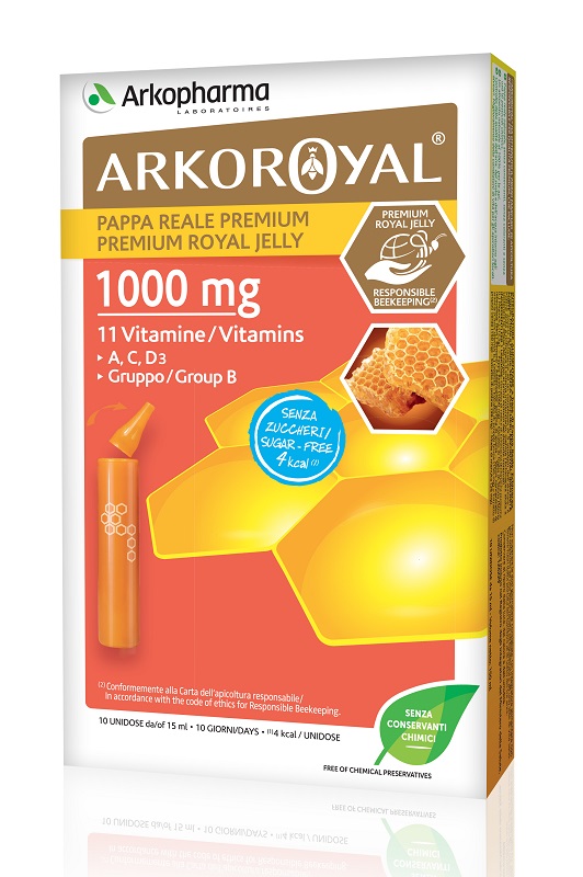 ARKOROYAL PAPPA REALE 1000 MG + VITAMINE SENZA ZUCCHERO 10 FIALE - Farmacia-flash.it