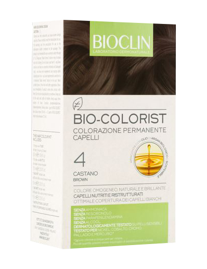BIOCLIN BIO COLOR FAST&PERFECTION 4,0 CASTANO CREMA COLORANTE 60 ML + RIVELATORE IN CREMA 60 ML + BIO COLOR SHAMPOO 10 ML + BIO COLOR MASCHERA 10 ML - Farmacia-flash.it