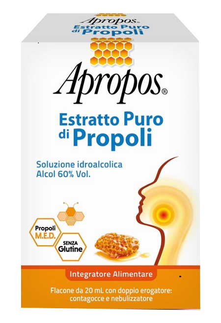 APROPOS ESTRATTO PURO DI PROPOLI SPRAY+CONTAGOCCE 20 ML - Farmacia-flash.it