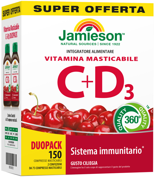 JAMIESON DUOPACK VITAMINA C+D 150 COMPRESSE - Farmacia-flash.it