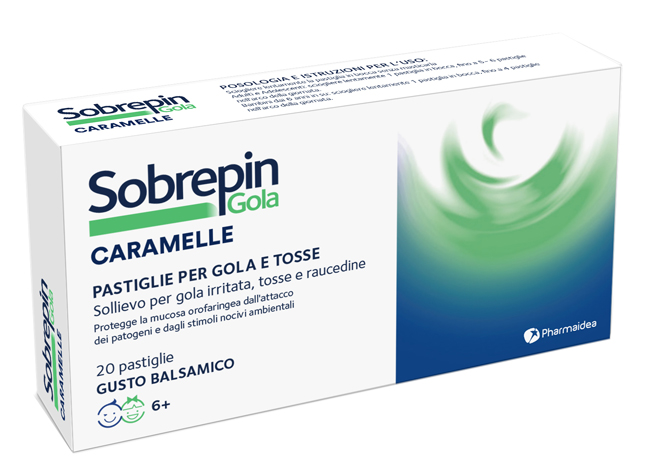 SOBREPIN GOLA CARAMELLE 20 PASTIGLIE GUSTO BALSAMICO - Farmacia-flash.it