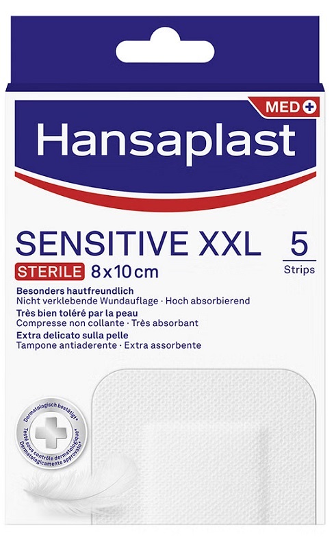 CEROTTO HANSAPLAST SENSITIVE XXL 8X10 CM 5 PEZZI - Farmacia-flash.it
