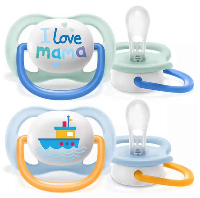 AVENT ULTRA AIR SUCCHIETTO MAMA/BOAT MASCHIO 0-6 MESI 2 PEZZI - Farmacia-flash.it