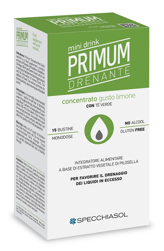 PRIMUM DRENANTE MINIDRINK LIMONE 15 STICK DA 10 ML - Farmacia-flash.it